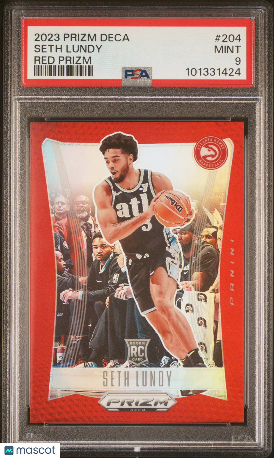 2023 Panini Red Prizm Deca #204 Seth Lundy Hawks RC Rookie 78/199 PSA 9 /199