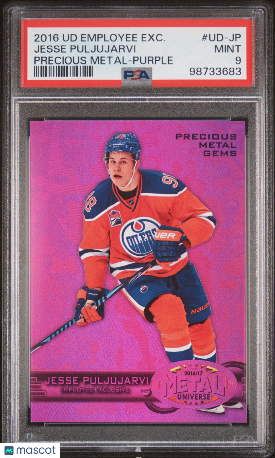 2016 Upper Deck Employee Exclusive Precious Metal-Purple Jesse Puljujarvi PSA 9