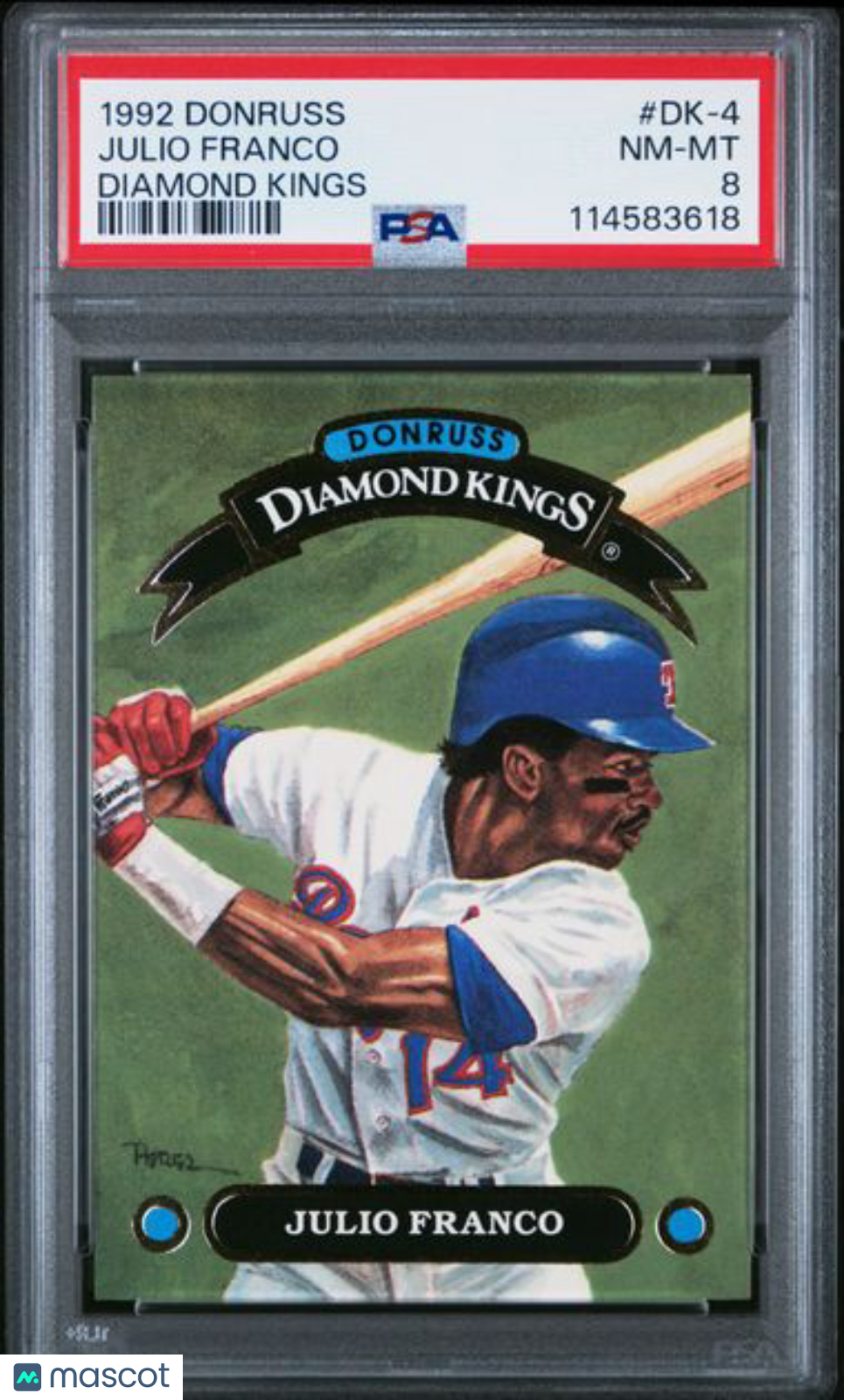 1992 Donruss - Diamond Kings #DK4 - Julio Franco - Texas Rangers - PSA