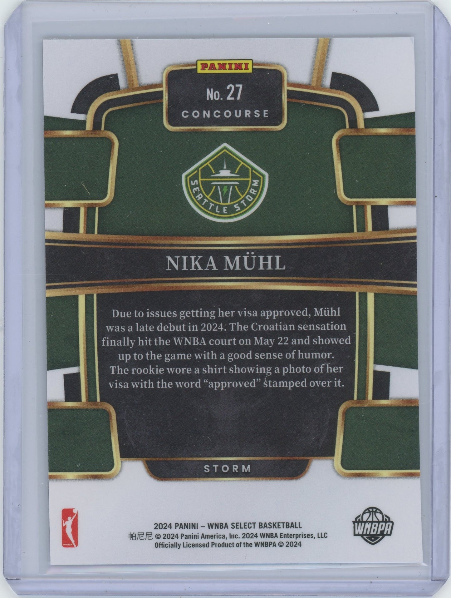 2024 Panini WNBA Select Basketball Nika Muhl #27 Concourse
