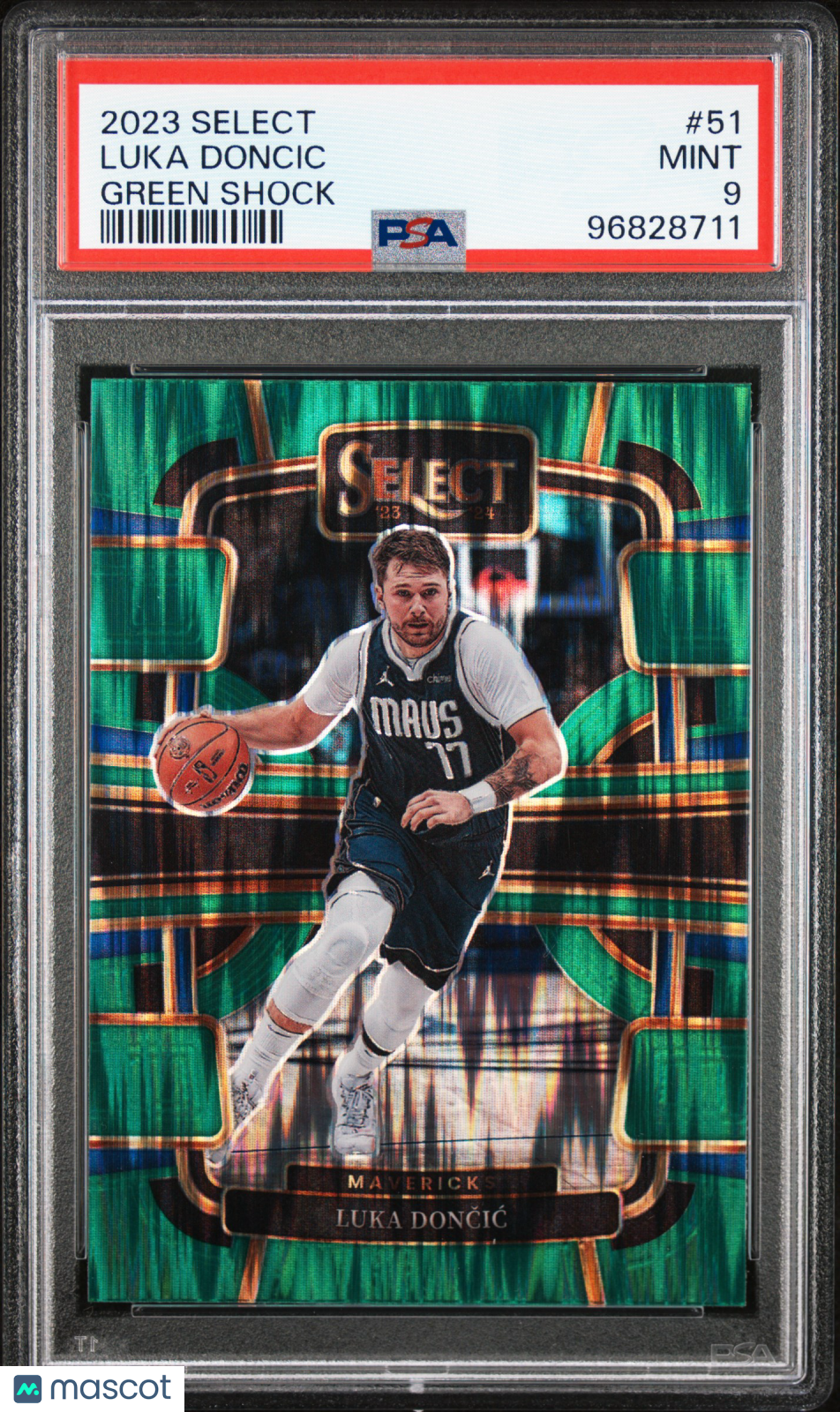 2023 Panini Select Luka Doncic #51 Green Shock PSA 9