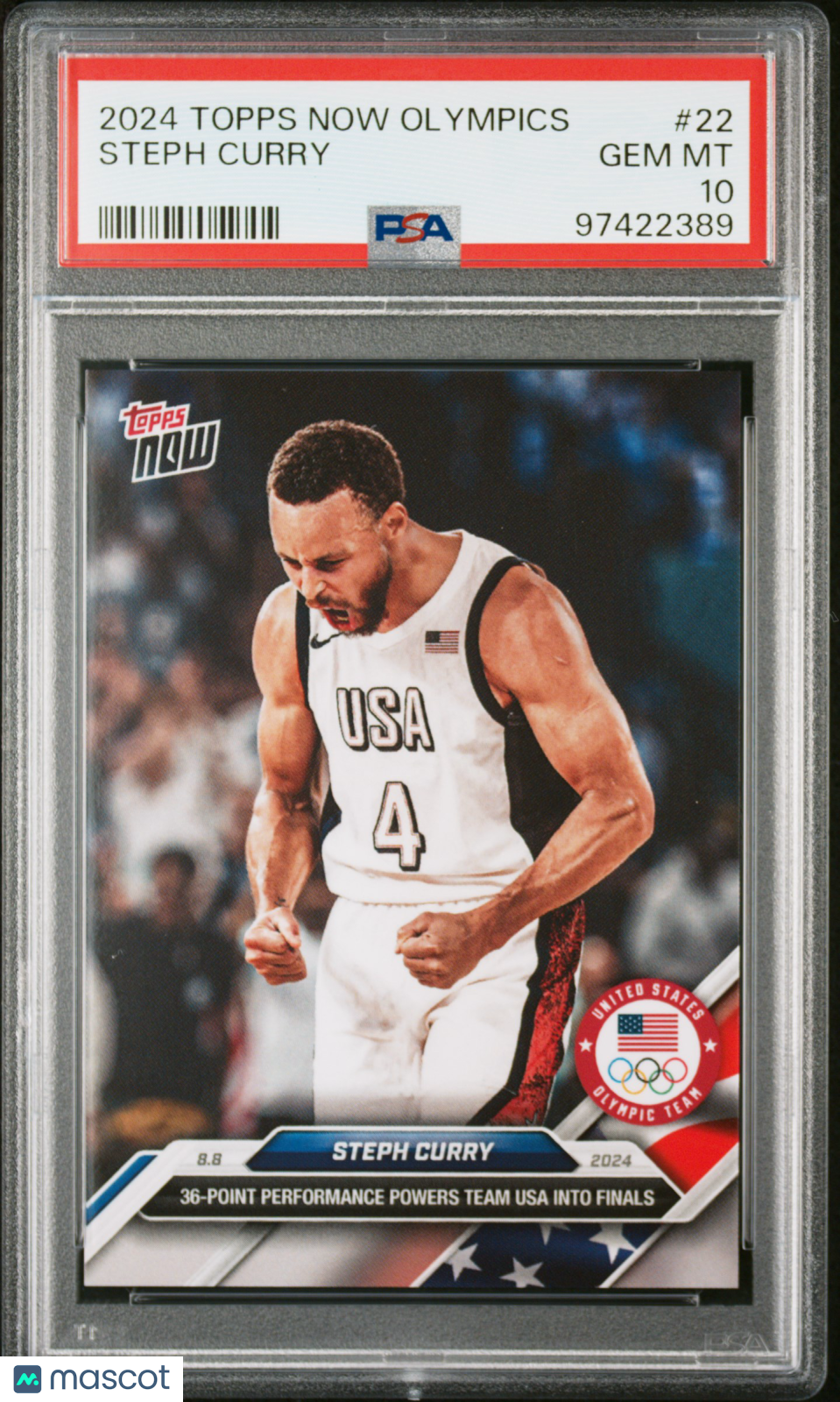 2024 Topps Now Olympic Games Steph Curry #22 PSA 10