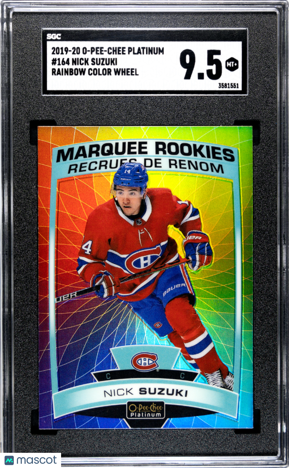 2019 O-Pee-Chee Platinum Nick Suzuki #164 Rainbow Color Wheel SGC 9.5