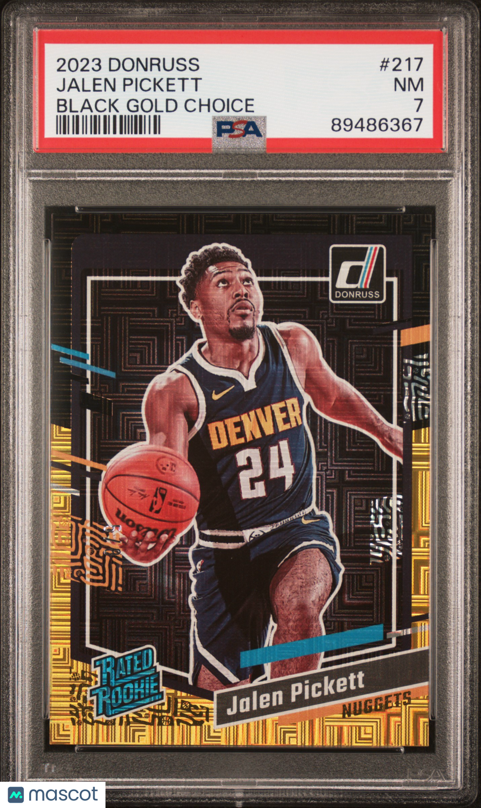 2023 Panini Donruss /8 - Jalen Pickett - ROOKIE - Black Gold Choice /8 - PSA