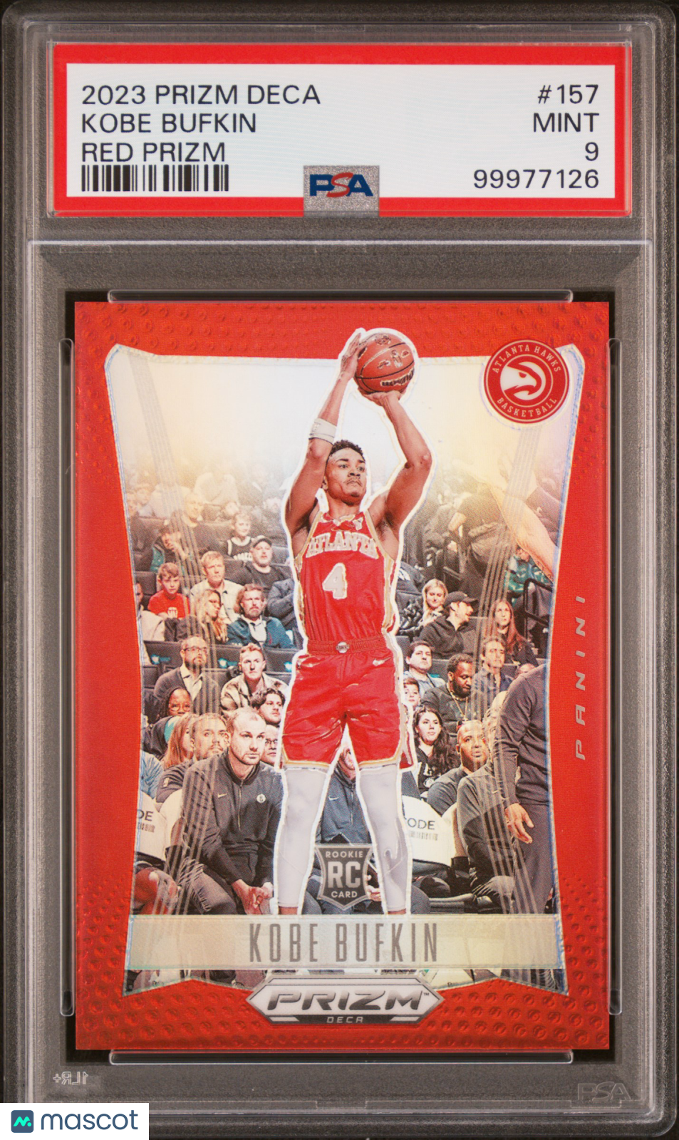2023 Panini Prizm Deca Kobe Bufkin #157 Red /199 PSA 9 - ROOKIE /199
