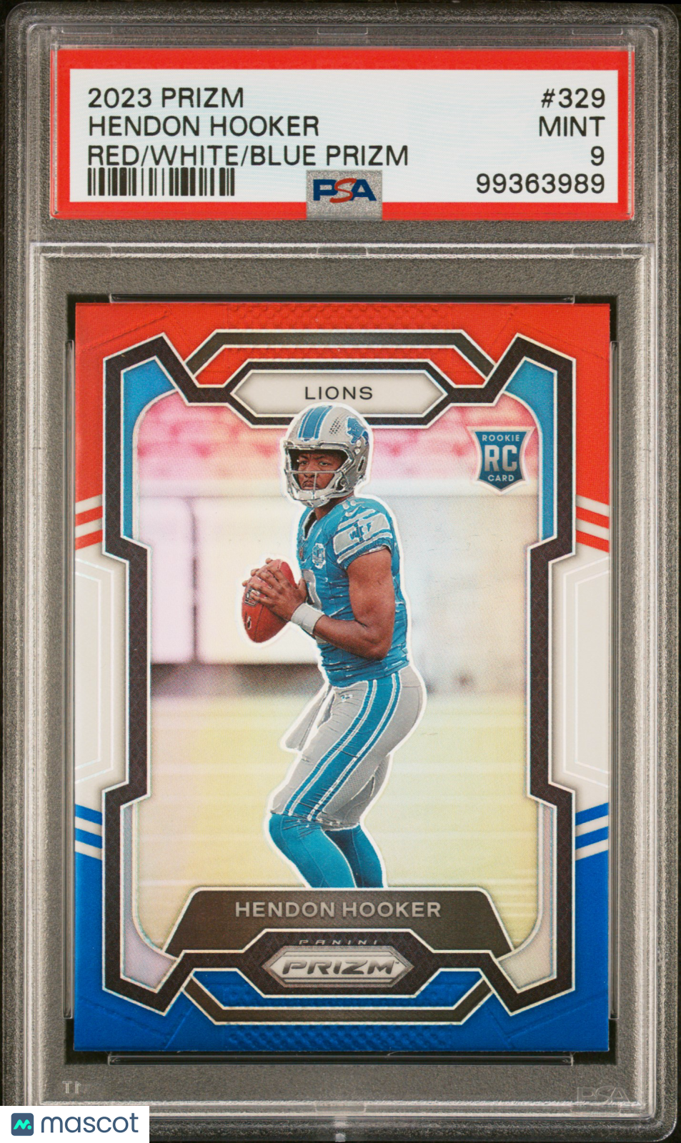 2023 Panini Prizm Hendon Hooker ROOKIE #329 Red White Blue PSA 9
