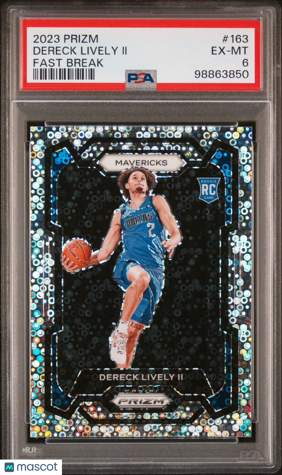 2023 Panini Prizm Dereck Lively II ROOKIE #163 Fast Break PSA 6