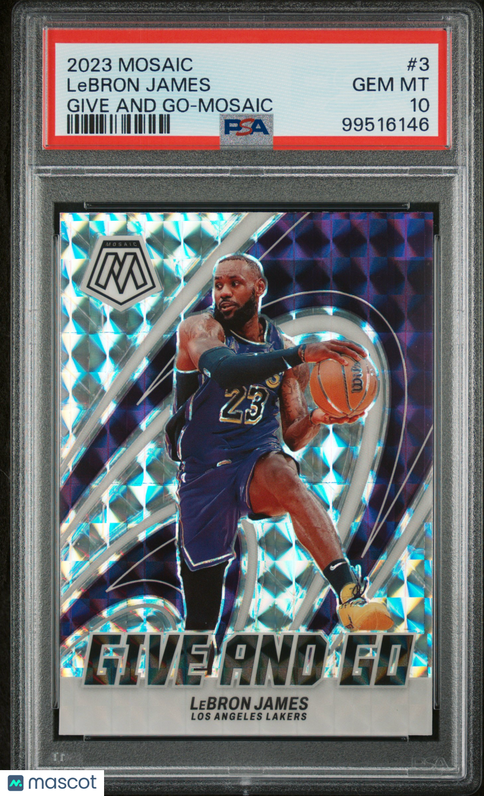2023 Panini Mosaic Give And Go LeBron James #3 Mosaic PSA 10