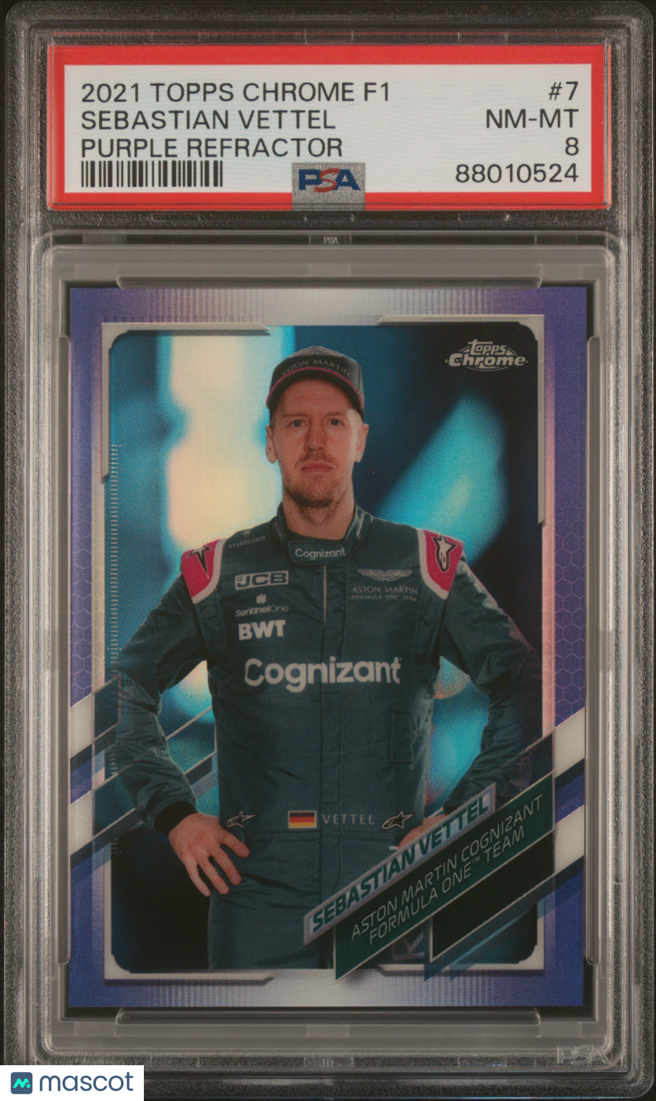 2021 Topps Chrome Formula 1 Sebastian Vettel #7 PSA 8 - /399, ## 392/399