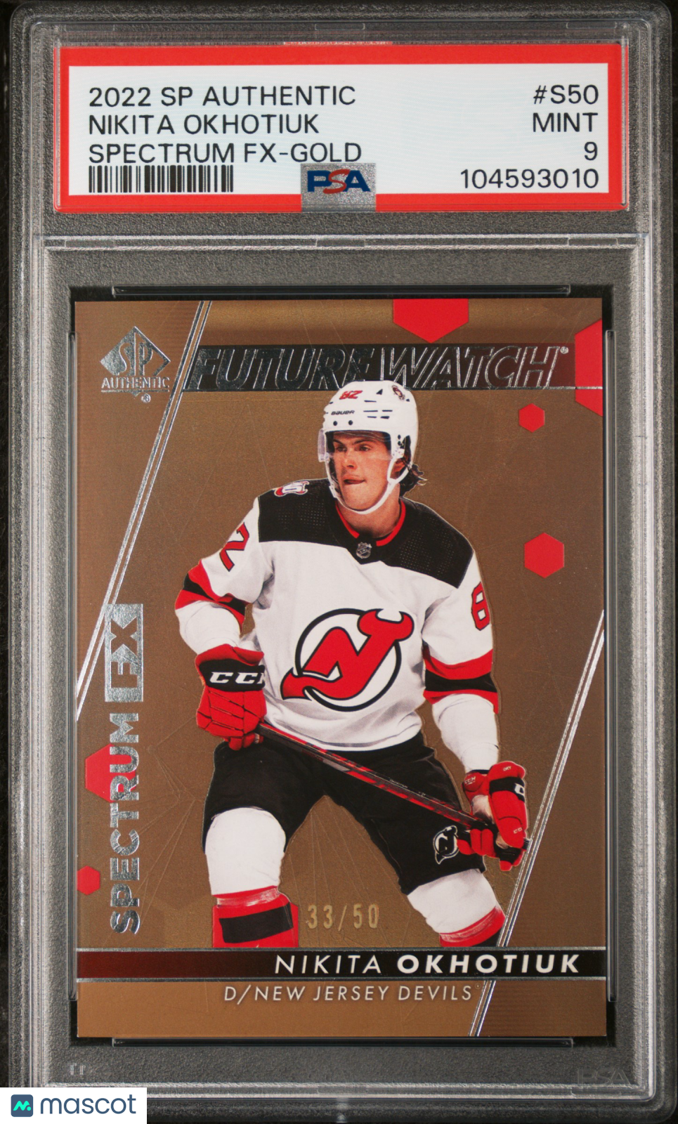 2022 SP Authentic Spectrum FX Nikita Okhotiuk #S50 - /50 GOLD - PSA - /50 GOLD