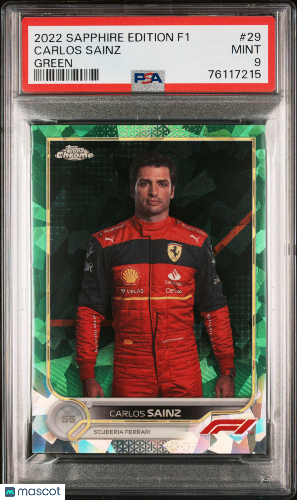 2022 Topps Chrome F1 Sapphire Edition Carlos Sainz #29 PSA 9 - /75, ## 23/75