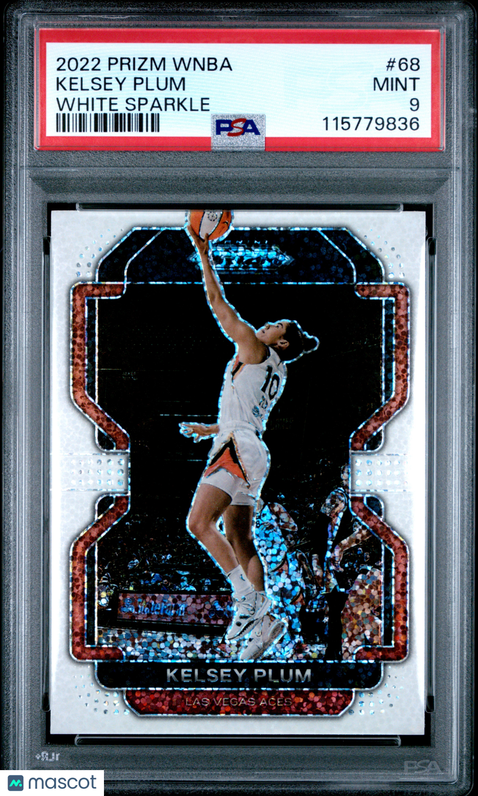 2022 Panini Prizm WNBA- Kelsey Plum -White Sparkle SSP - PSA - White Sparkle SSP