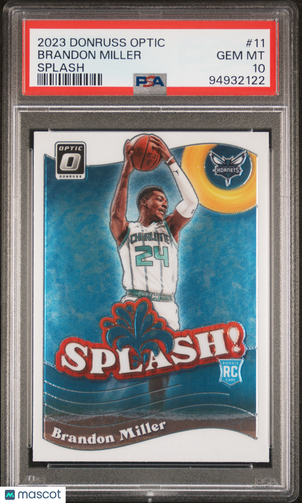 2023 Panini Donruss Optic Splash Brandon Miller ROOKIE #11 PSA 10