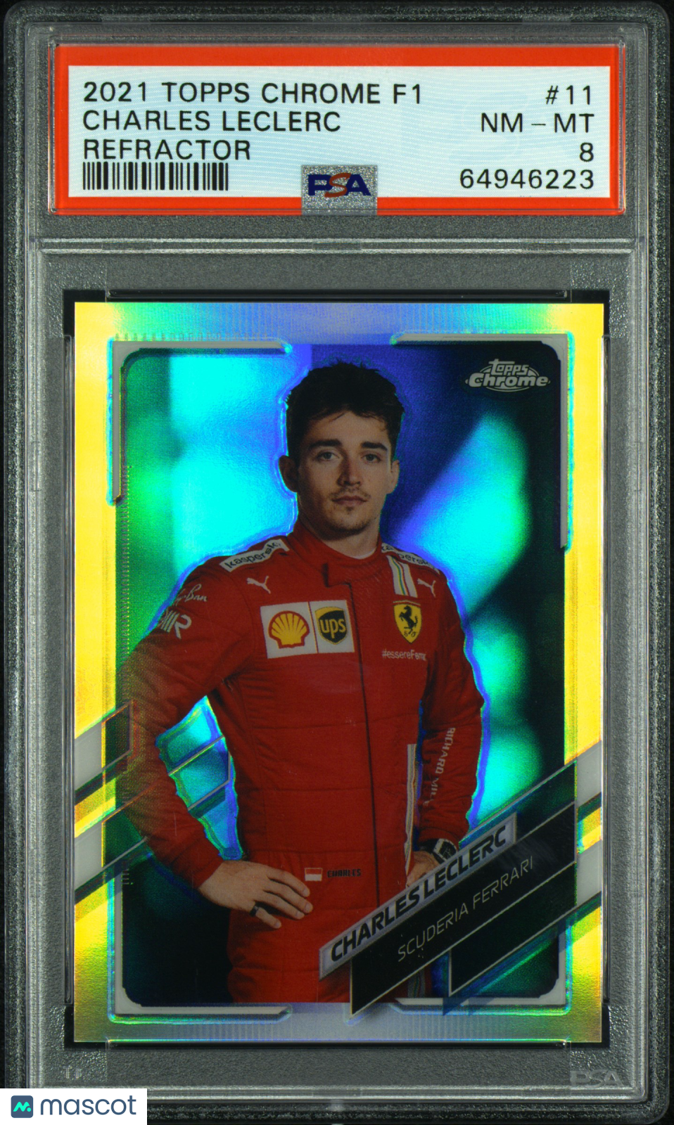 2021 Topps Chrome Formula 1 Charles Leclerc #11 Refractor PSA 8