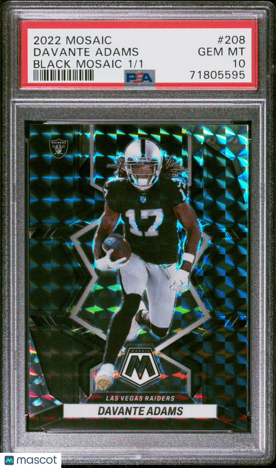 2022 Panini Mosaic - Davante Adams #208 - BLACK 1/1 - PSA 10