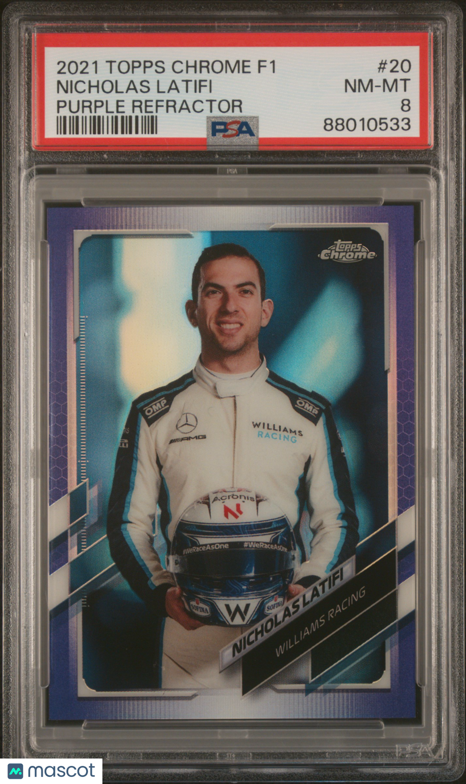 2021 Topps Chrome Formula 1 Nicholas Latifi #20 PSA 8 - /399, ## 194/399