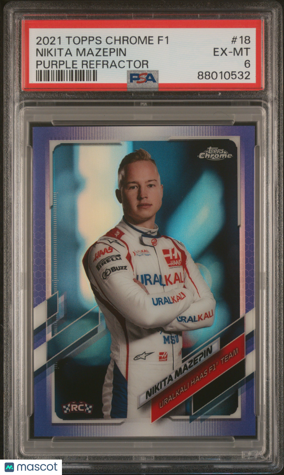 2021 Topps Chrome Formula 1 Nikita Mazepin #18 PSA 6 - /399, ## 210/399
