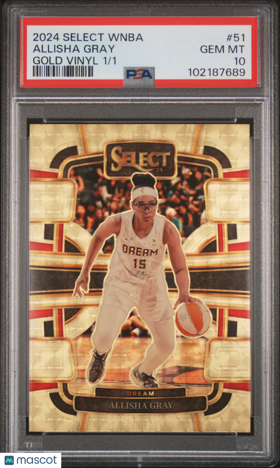 2024 Panini Select WNBA - Allisha Gray #51 - GOLD VINYL 1/1 - PSA 10