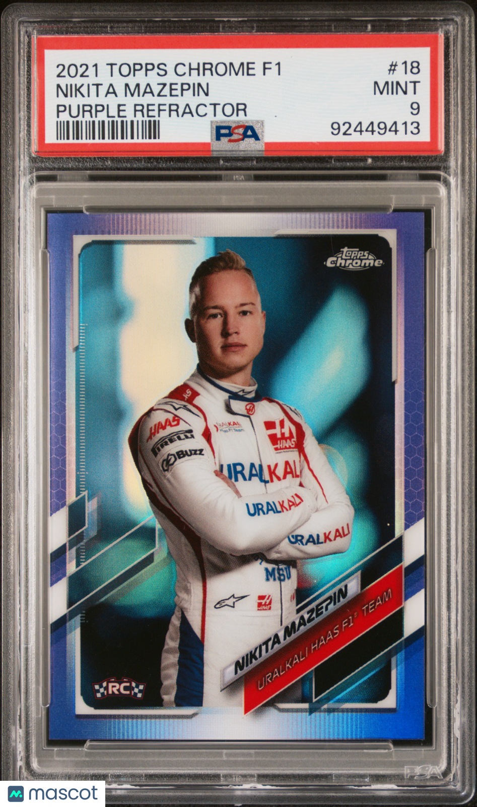 2021 Topps Chrome Formula 1 Nikita Mazepin #18 PSA 9 - /399, ## 047/399