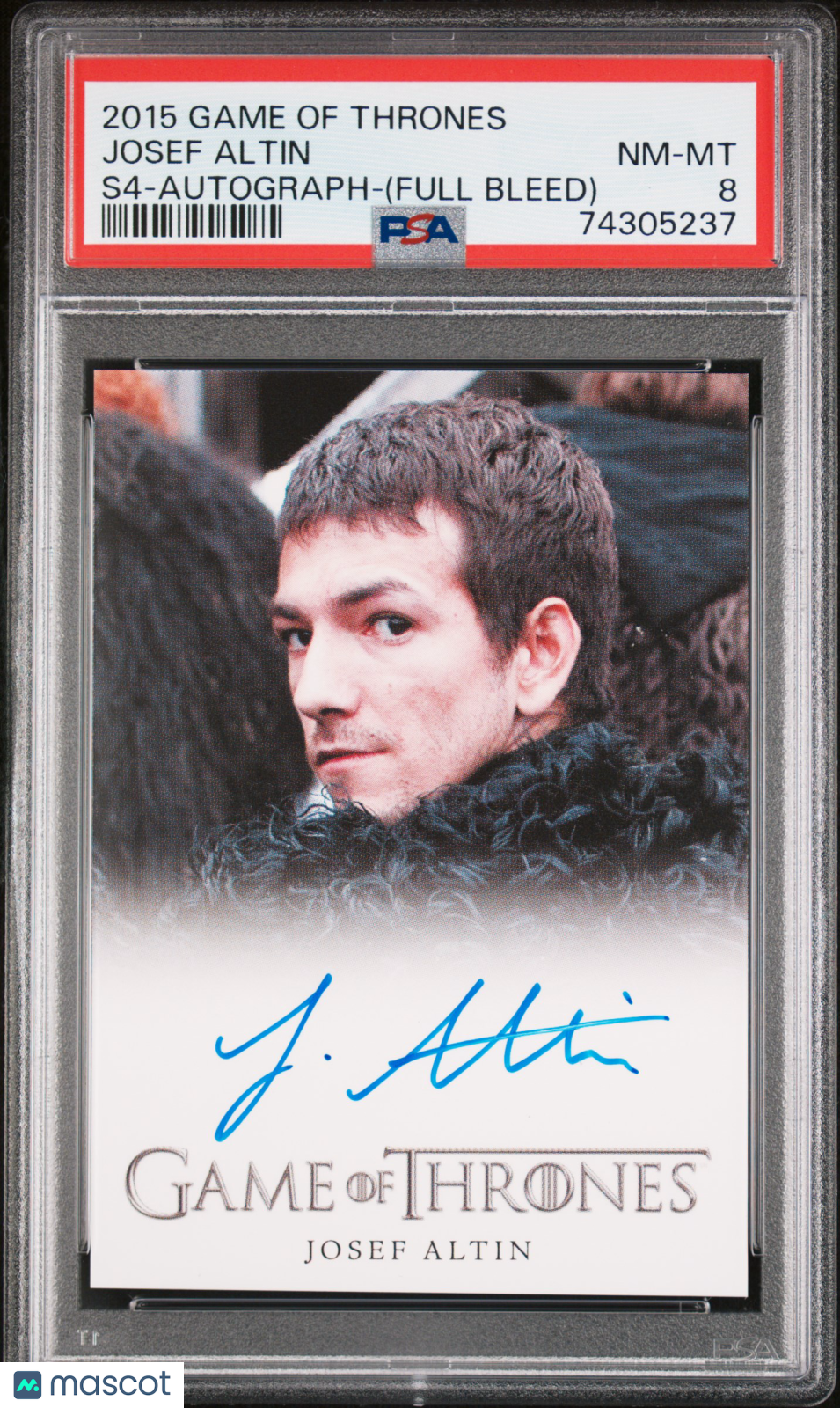 2015 Game Of Thrones Season 4 AUTO - Josef Altin as Pypar - PSA 8