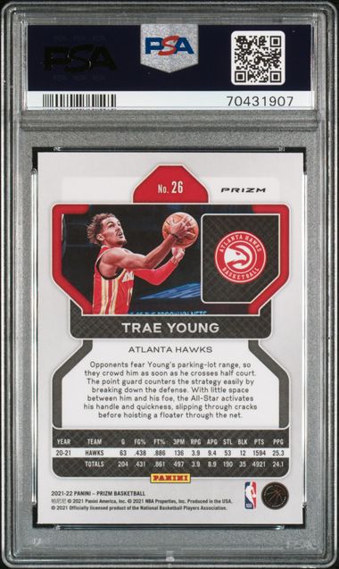 2021 Panini NBA 75th Prizm #26 Trae Young Atlanta Hawks PSA 10 GEM MINT