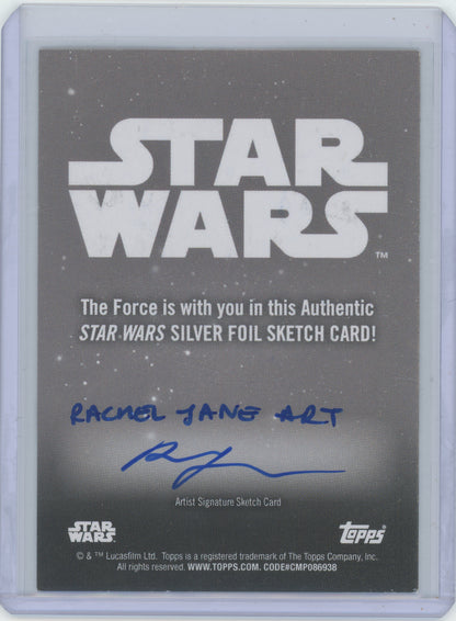 Topps Star Wars Silver Foil Sketch Card Rachel Jane Sketch Card