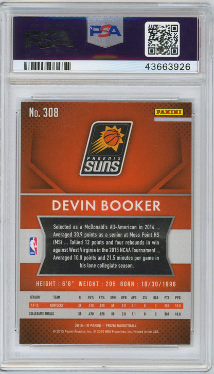 2015 Panini Prizm Devin Booker ROOKIE #308 PSA 9