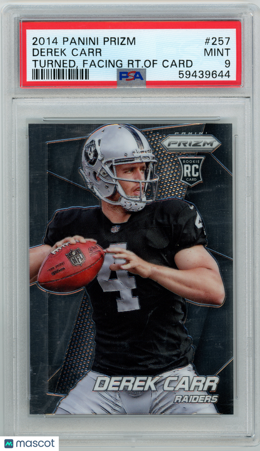 2014 Panini Prizm - Derek Carr #257 - ROOKIE - PSA 9