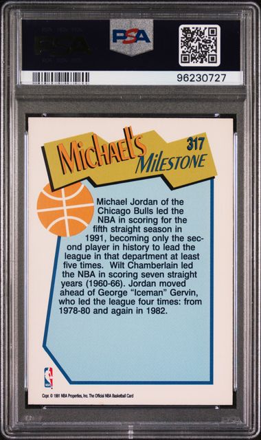 1991 Hoops #317 Michael Jordan Chicago Bulls HOF PSA