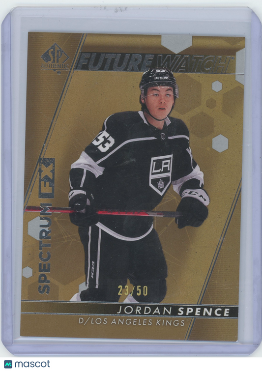 2022-23 SP Authentic Hockey Jordan Spence #S64 - /50 Gold Refractor /50 - GOLD