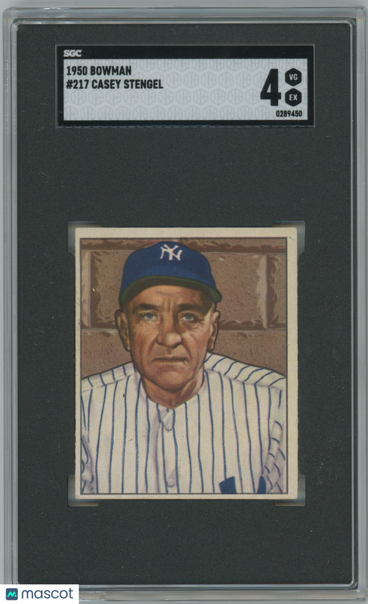 1950 Bowman Casey Stengel #217 SGC 4