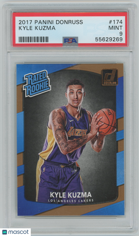 2017 Panini Donruss #174 Kyle Kuzma Lakers RC Rated Rookie PSA 9 - ROOKIE