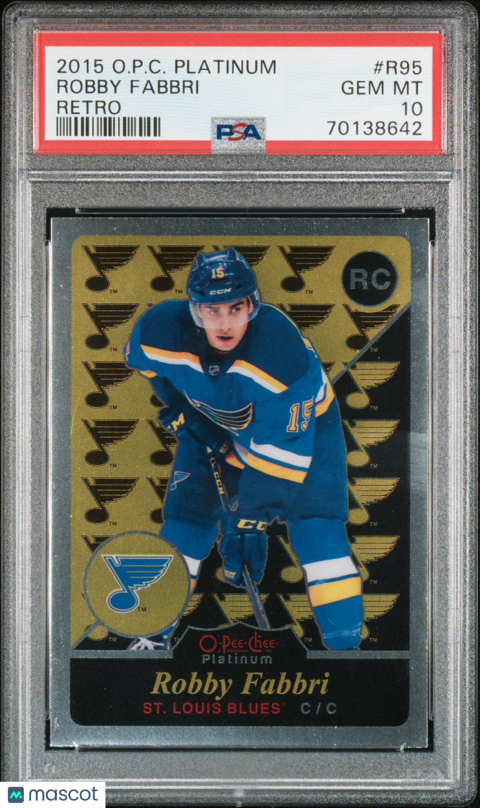 2015 O-Pee-Chee OPC Platinum Hockey Retro Robby Fabbri RC ROOKIE - PSA 10