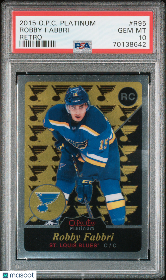 2015 O-Pee-Chee OPC Platinum Hockey Retro Robby Fabbri RC ROOKIE - PSA 10
