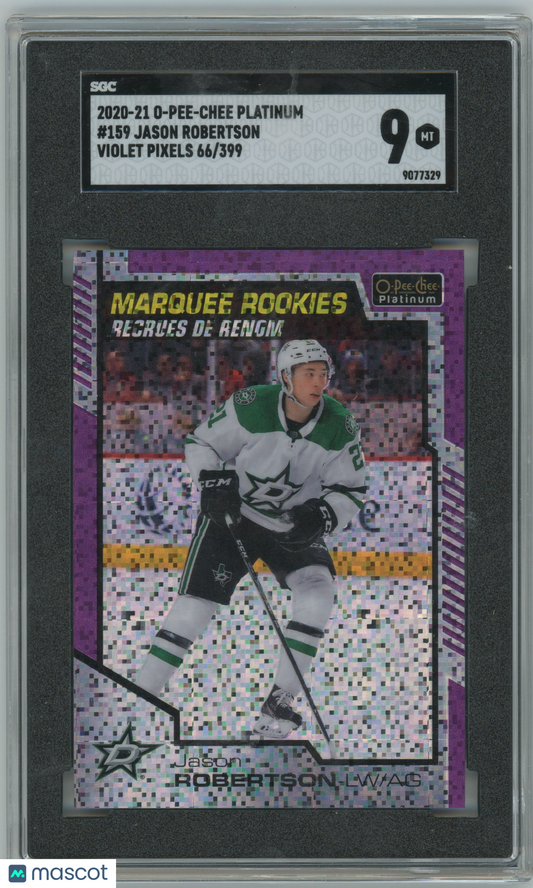 2020-21 O-Pee-Chee OPC Hockey Violet Pixels Jason Robertson RC /399 SGC 9