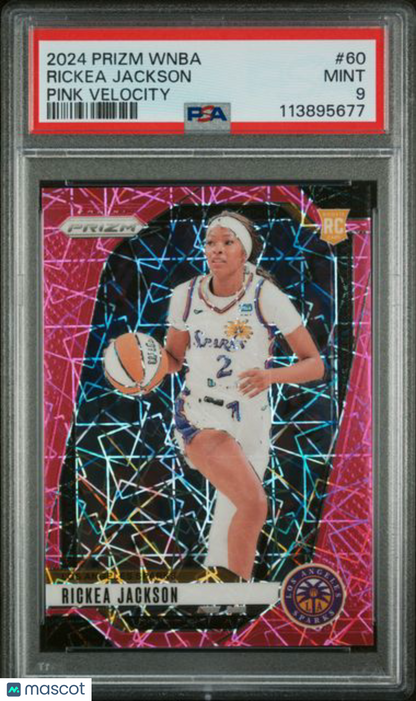 2024 Panini WNBA - Pink Velocity Prizm /79 - Rickea Jackson - ROOKIE /79 - PSA 9
