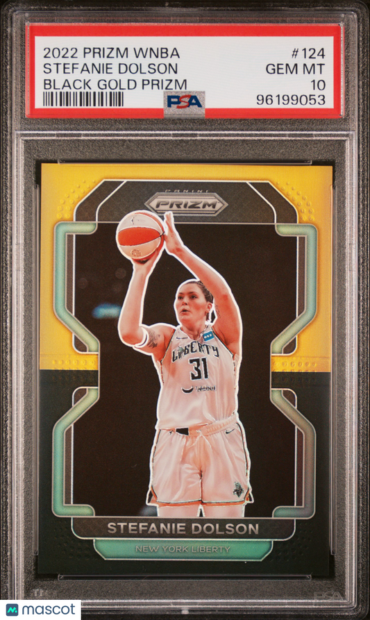 2022 Panini WNBA Black Gold Prizm #124 Stefanie Dolson Liberty - /5 PSA 10 - /5