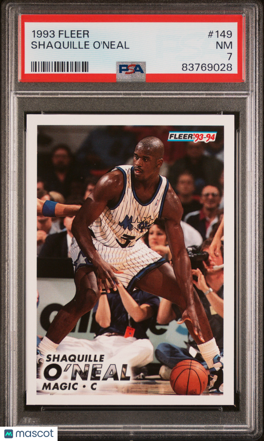 1993 Fleer #149 Shaquille O'Neal Orlando Magic HOF PSA 7 NM