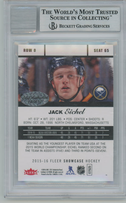 2015 Fleer Showcase Flair - Jack Eichel AUTOGRAPH - BGS Auto 10 - AUTO