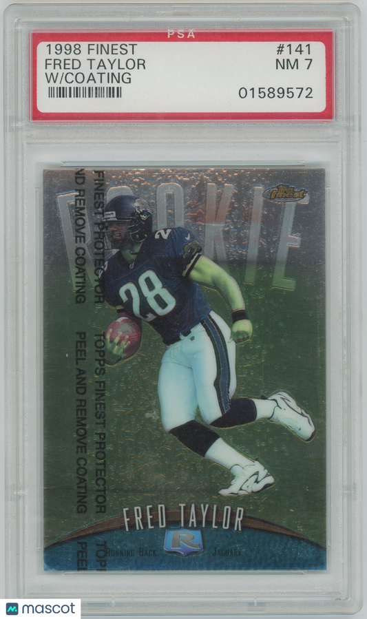 1998 Topps Finest #141 Fred Taylor Jaguars RC Rookie w/ Coating PSA 7 - ROOKIE
