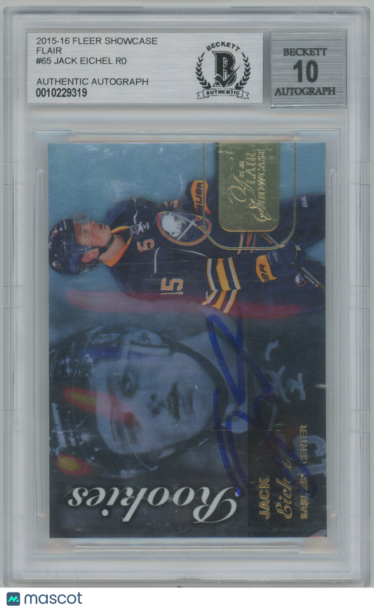 2015 Fleer Showcase Flair - Jack Eichel AUTOGRAPH - BGS Auto 10 - AUTO
