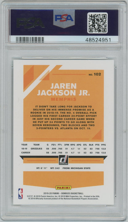 2019 Panini Donruss Jaren Jackson JR #102 Press Proof Silver /349 PSA 10 - POP 2