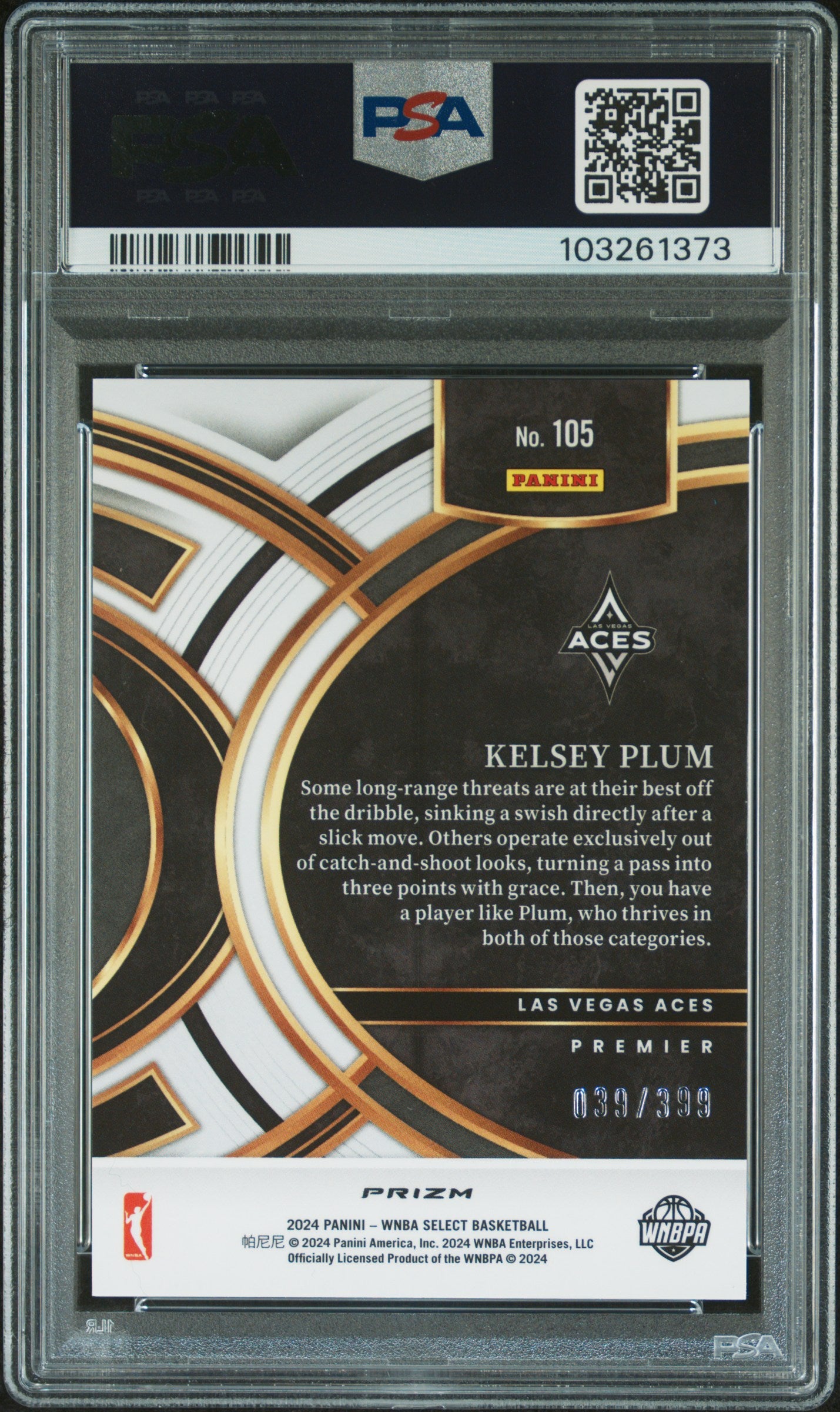 2024 Panini Select WNBA - Kelsey Plum - Red & Blue Prizm Parallel - PSA
