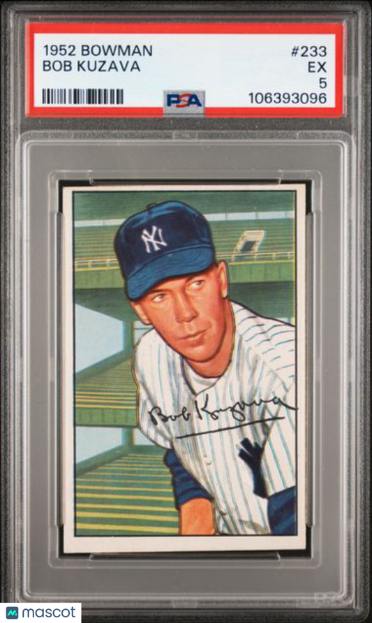 1952 Bowman Baseball - Bob Kuzava #233 - New York Yankees - PSA 5
