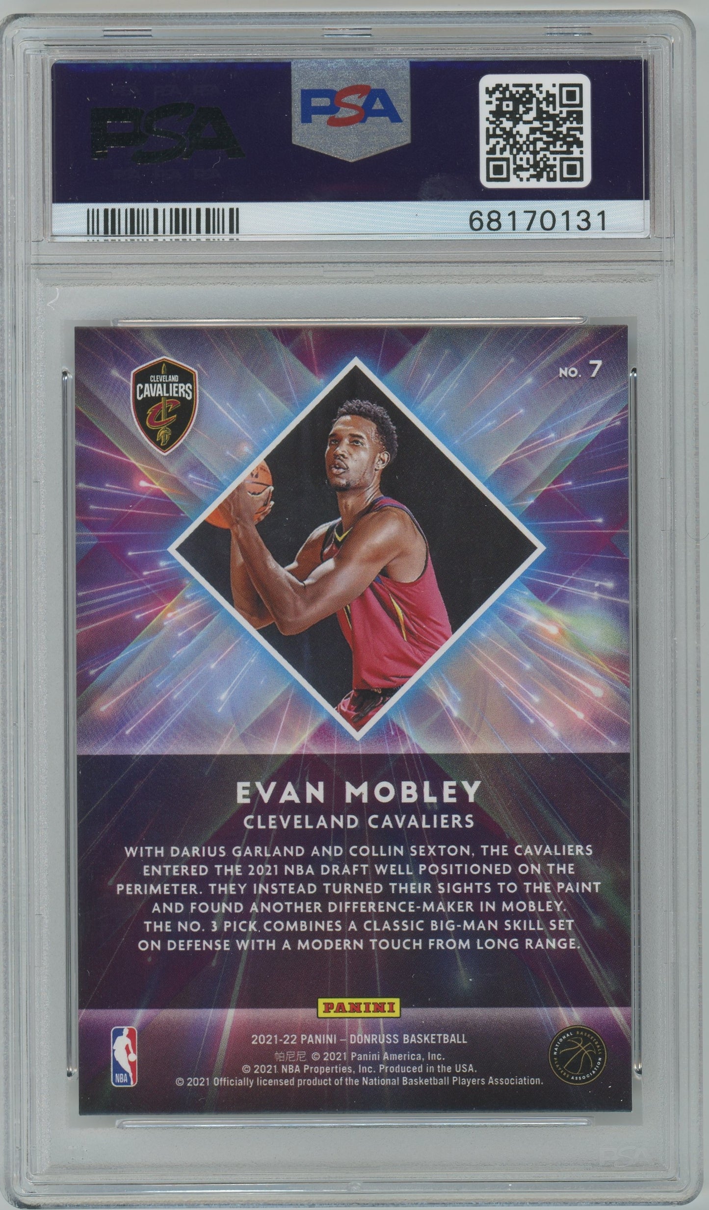 2021 Panini Donruss Great XPectations Evan Mobley Holo Red Laser /95 PSA 9 - /95