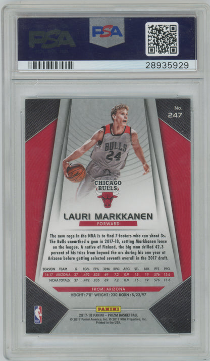 2017 Panini Prizm - Lauri Markkanen #247 - ROOKIE - PSA 10