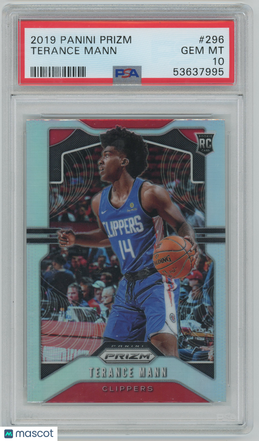 2019 Panini Prizm Terance Mann #296 PSA 10 - Silver ROOKIE - PSA 10