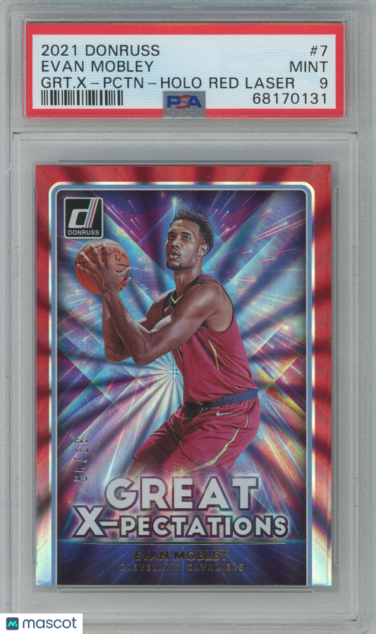 2021 Panini Donruss Great XPectations Evan Mobley Holo Red Laser /95 PSA 9 - /95