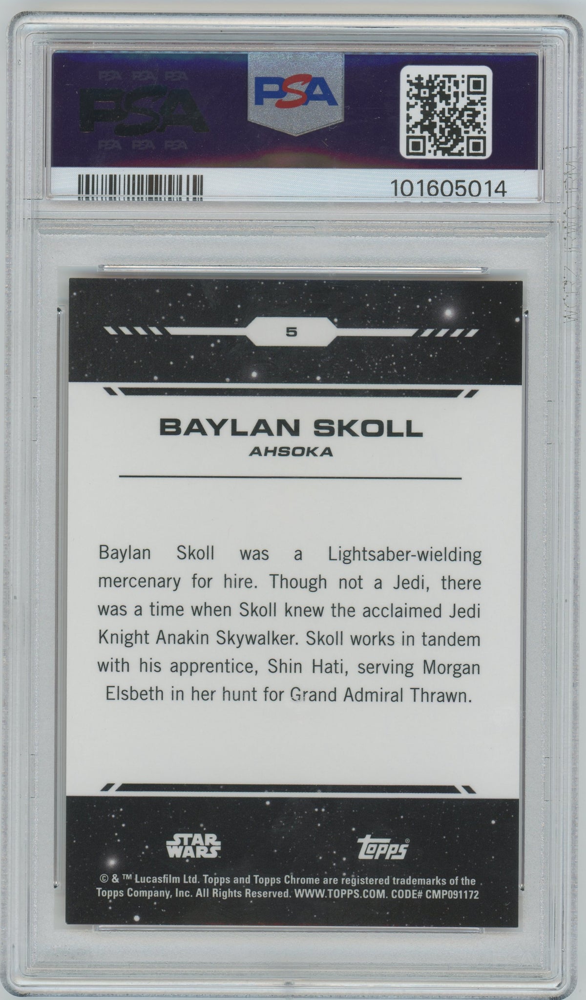 2024 Star Wars Chrome - Baylan Skoll - Variation Orange /25 - PSA 9 - Orange /25