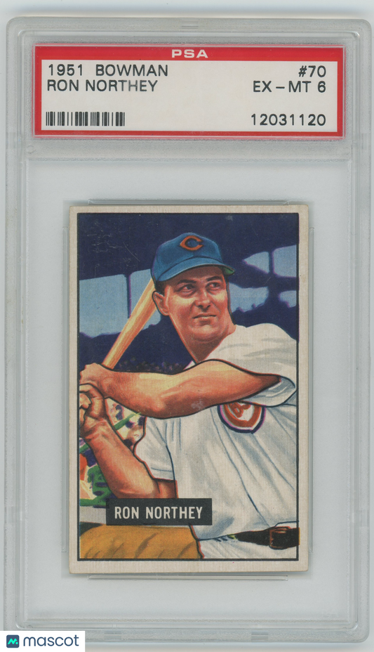1951 Bowman #70 Ron Northey Chicago Cubs PSA 6 EX-MT